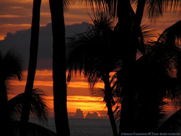 coucher de soleil à Hawaii