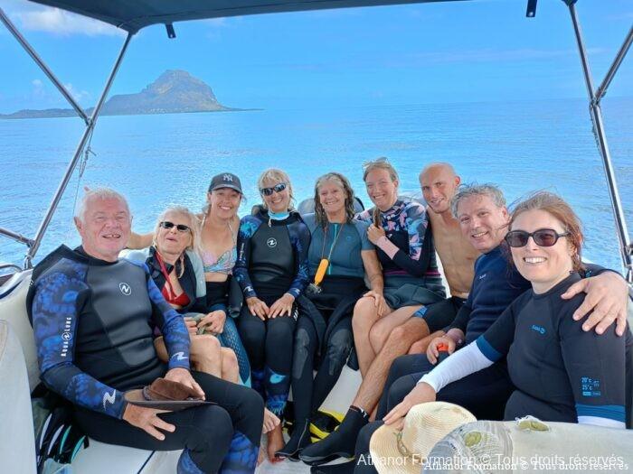 le groupe à Maurice