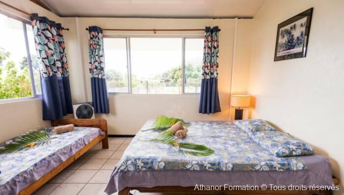 chambre de 2 personnes à Tahiti durant le stage athanor-formation